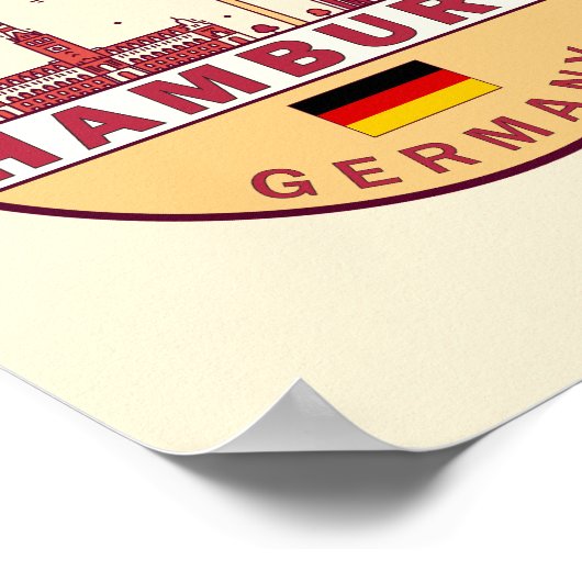Skyline-Emblem in Hamburg Poster (Ecke)