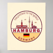 Skyline-Emblem in Hamburg Poster (Vorne)
