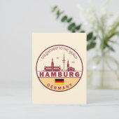 Skyline-Emblem in Hamburg Postkarte (Stehend Vorderseite)