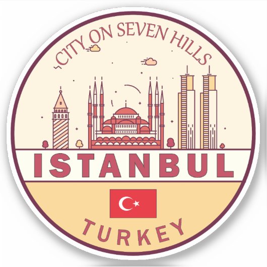 Skyline-Emblem in Istanbul, Türkei Aufkleber (Vorderseite)