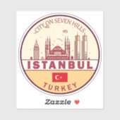 Skyline-Emblem in Istanbul, Türkei Aufkleber (Blatt)