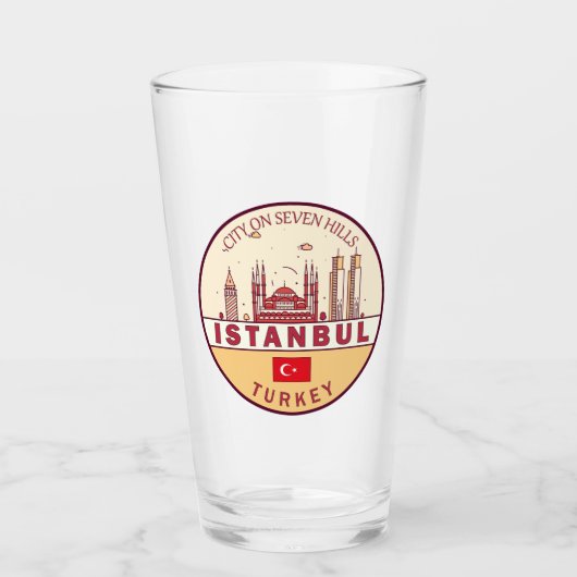 Skyline-Emblem in Istanbul, Türkei Glas (Vorderseite)