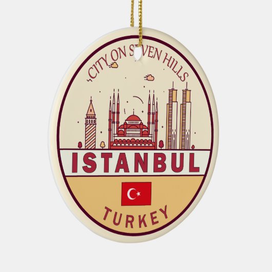 Skyline-Emblem in Istanbul, Türkei Keramik Ornament (Rechts)