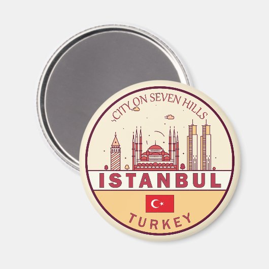 Skyline-Emblem in Istanbul, Türkei Magnet (Vorderseite/Rückseite)