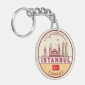 Skyline-Emblem in Istanbul, Türkei Schlüsselanhänger (Vorderseite links)