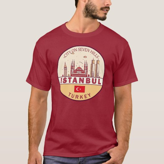 Skyline-Emblem in Istanbul, Türkei T-Shirt (Vorderseite)