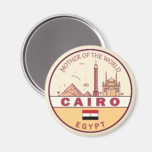 Skyline-Emblem in Kairo Ägypten Magnet (Vorderseite/Rückseite)