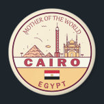Skyline-Emblem in Kairo Ägypten Magnet<br><div class="desc">Kairo minimalistisches,  farbenfrohes Kunstdesign mit Denkmälern und Sehenswürdigkeiten der Stadt in Ägypten.</div>
