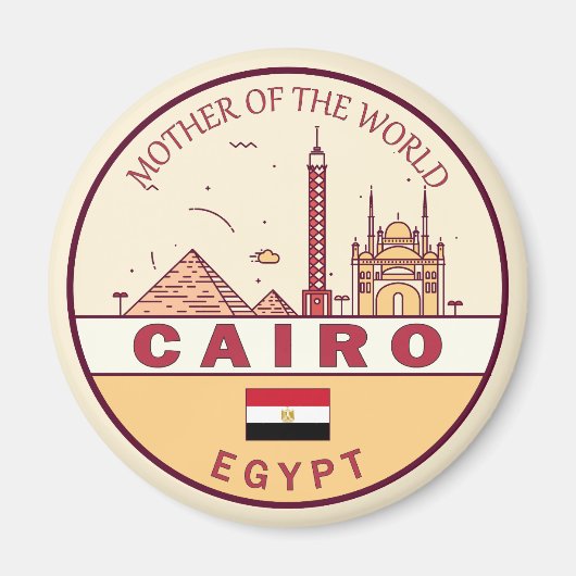 Skyline-Emblem in Kairo Ägypten Magnet (Vorne)