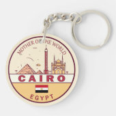 Skyline-Emblem in Kairo Ägypten Schlüsselanhänger (Rückseite)