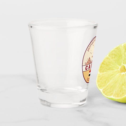 Skyline-Emblem in Kairo Ägypten Schnapsglas (Links)