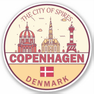 Skyline Emblem in Kopenhagen Aufkleber