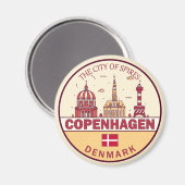 Skyline Emblem in Kopenhagen Magnet (Vorderseite/Rückseite)