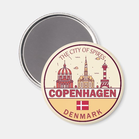 Skyline Emblem in Kopenhagen Magnet (Vorderseite/Rückseite)