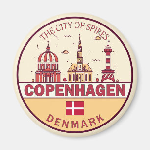 Skyline Emblem in Kopenhagen Magnet