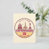 Skyline Emblem in Kopenhagen Postkarte (Stehend Vorderseite)