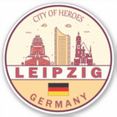 Skyline-Emblem in Leipzig Aufkleber (Vorderseite)