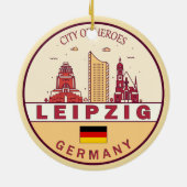 Skyline-Emblem in Leipzig Keramik Ornament (Hinten)