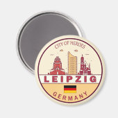 Skyline-Emblem in Leipzig Magnet (Vorderseite/Rückseite)