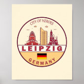 Skyline-Emblem in Leipzig Poster (Vorne)