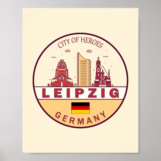 Skyline-Emblem in Leipzig Poster (Vorne)