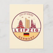 Skyline-Emblem in Leipzig Postkarte (Vorderseite)