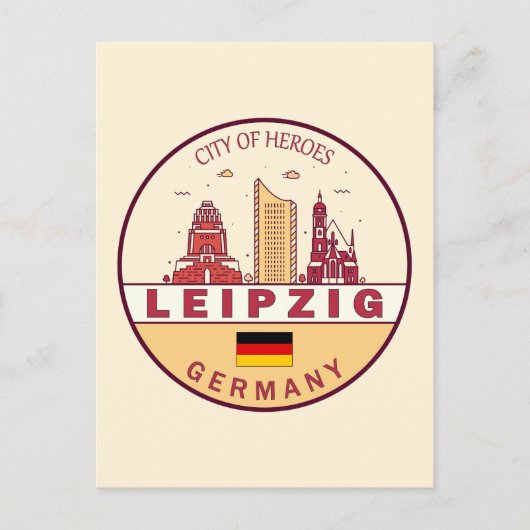 Skyline-Emblem in Leipzig Postkarte (Vorderseite)