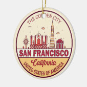 Skyline Emblem in San Francisco, Kalifornien Keramik Ornament (Links)