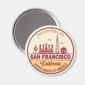 Skyline Emblem in San Francisco, Kalifornien Magnet (Vorderseite/Rückseite)