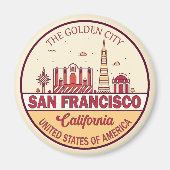 Skyline Emblem in San Francisco, Kalifornien Magnet (Vorne)