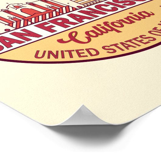 Skyline Emblem in San Francisco, Kalifornien Poster (Ecke)