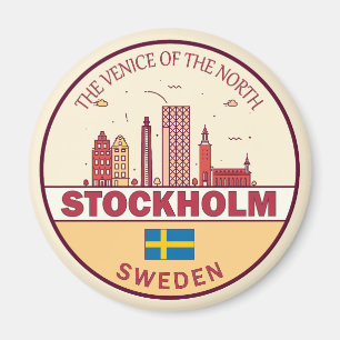 Skyline-Emblem in Stockholm Magnet