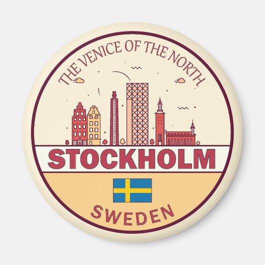 Skyline-Emblem in Stockholm Magnet (Vorne)