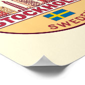 Skyline-Emblem in Stockholm Poster (Ecke)