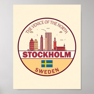 Skyline-Emblem in Stockholm Poster