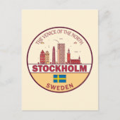 Skyline-Emblem in Stockholm Postkarte (Vorderseite)