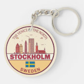 Skyline-Emblem in Stockholm Schlüsselanhänger (Rückseite)