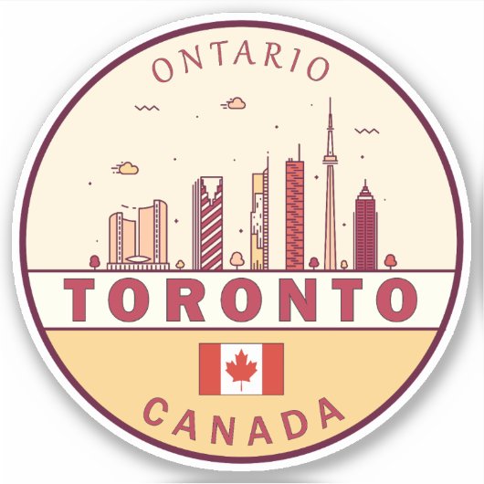 Skyline-Emblem in Toronto City Aufkleber (Vorderseite)