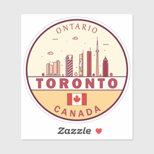 Skyline-Emblem in Toronto City Aufkleber (Blatt)