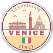 Skyline-Emblem in Venedig Aufkleber (Vorderseite)