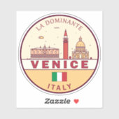 Skyline-Emblem in Venedig Aufkleber (Blatt)