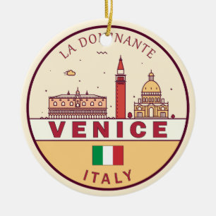 Skyline-Emblem in Venedig Keramik Ornament