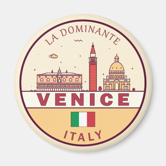 Skyline-Emblem in Venedig Magnet (Vorne)