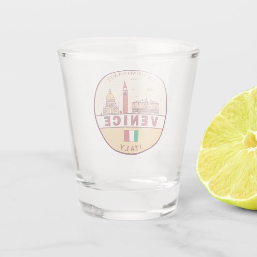 Skyline-Emblem in Venedig Schnapsglas (Rückseite)