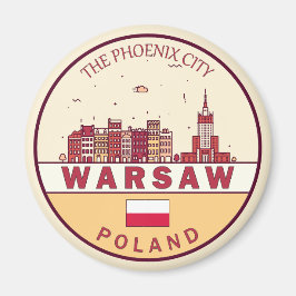 Skyline-Emblem in Warschau Magnet