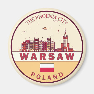 Skyline-Emblem in Warschau Magnet