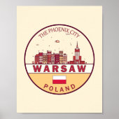 Skyline-Emblem in Warschau Poster (Vorne)