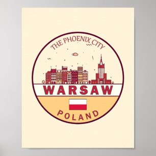 Skyline-Emblem in Warschau Poster