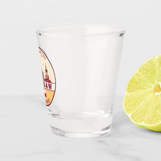 Skyline-Emblem in Warschau Schnapsglas (Rechts)