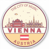 Skyline-Emblem in Wien Aufkleber (Vorderseite)